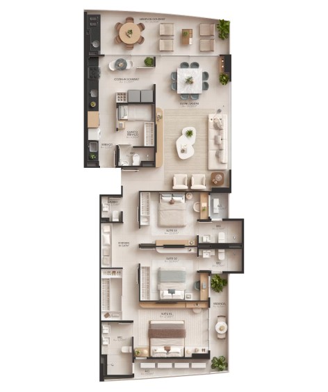 Planta Entre Rios – Apartamento Leste 156,94 m²